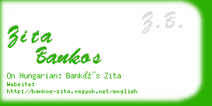 zita bankos business card